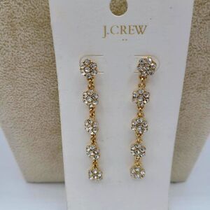 J Crew Factory Crystal Drop Linear Earrings NWT!  NEW!